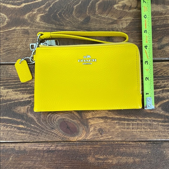 Coach Yellow Leather Wallet Wristlet - Picture 15 of 16